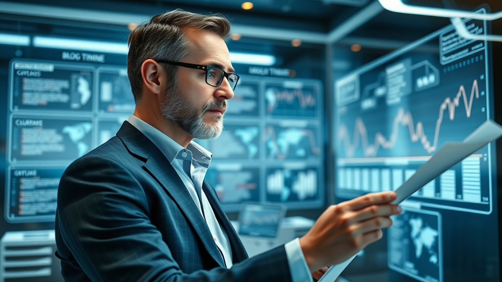business strategist reviewing blog growth timelines, long-term online presence, how blogs increase small business visibility