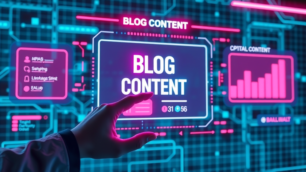futuristic interface showing benefits of blogging for business blog content