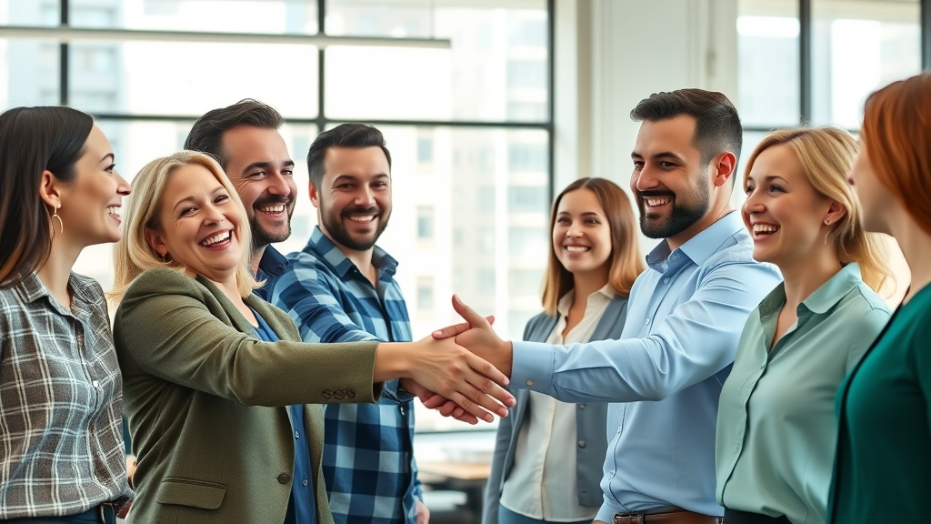 thriving team of small business owners celebrating local marketing tactics success