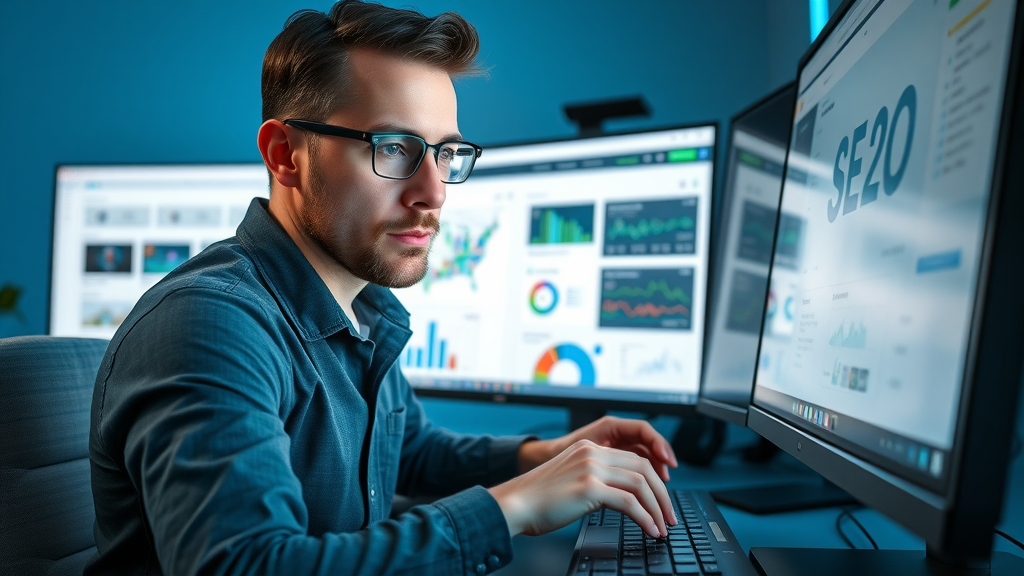 web designer optimizing a small business website for search engine rankings