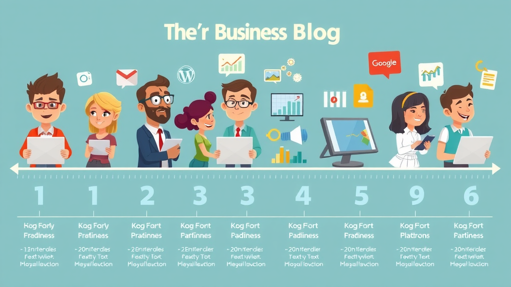 conceptual illustration business blog evolution timeline, benefits of blogging