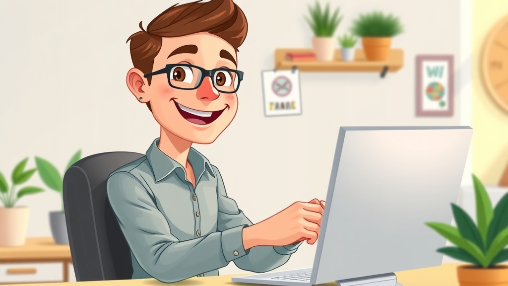 Smiling small business owner setting up a new blog, best practices for launching a business blog