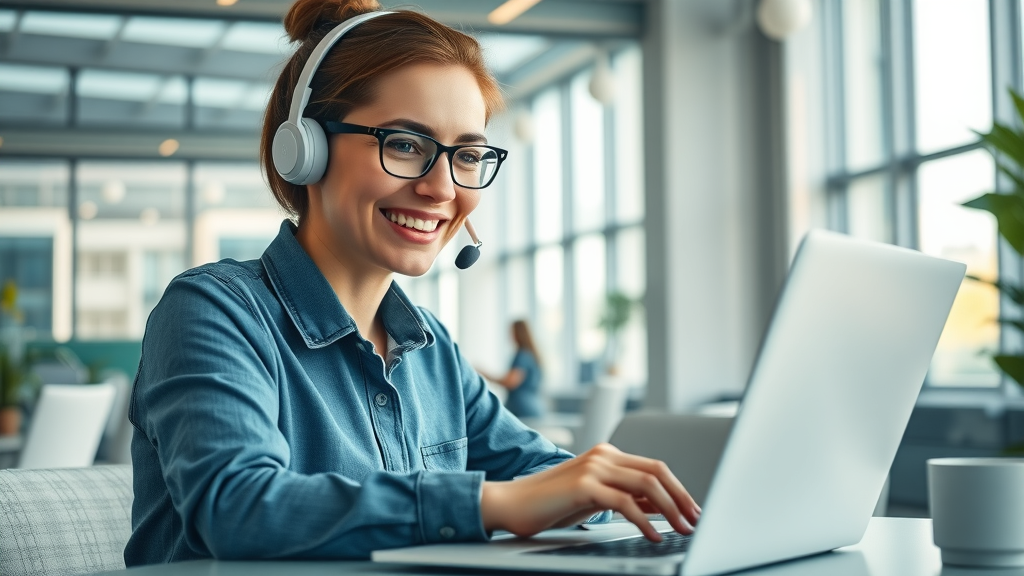 Customer service agent providing support via social media marketing platforms