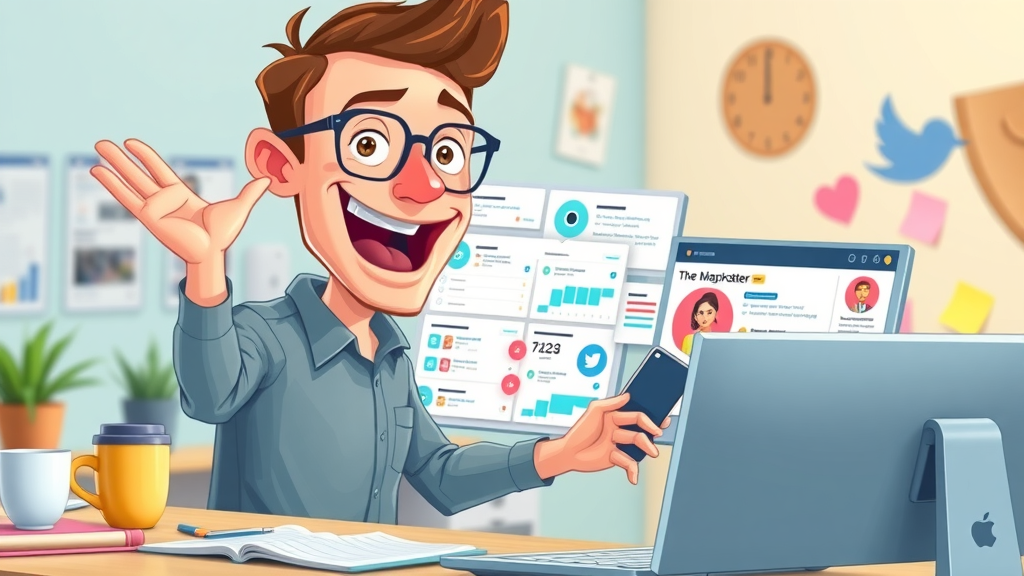 creative marketer scheduling blog post and managing social media dashboard to increase sales
