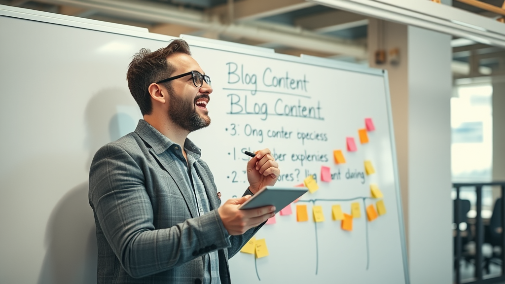 creative marketing strategist brainstorming high-performing business blog content