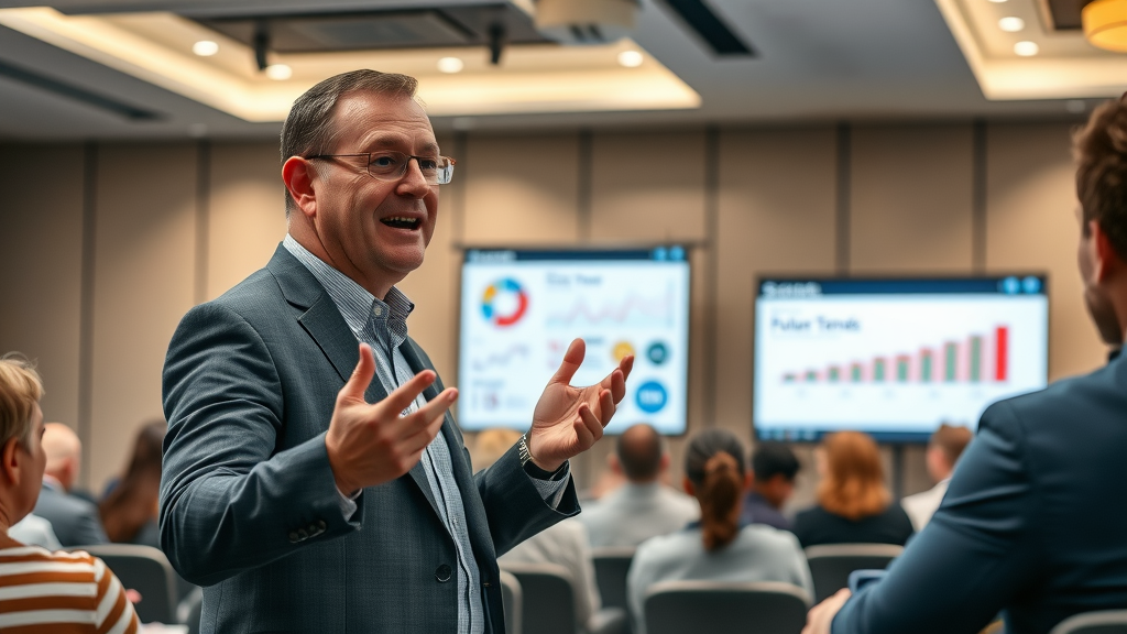 industry expert sharing advice with roofing contractors on online visibility