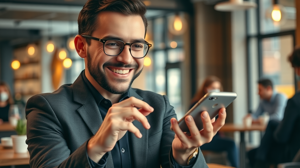 business owner visualizing rising statistics for driving traffic through small business blogs