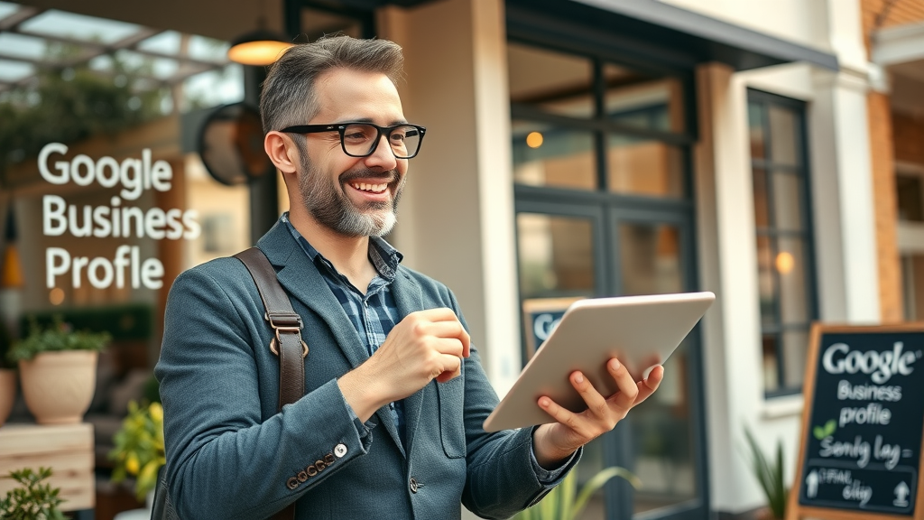 small business owner optimizing Google Business Profile for online marketing tips
