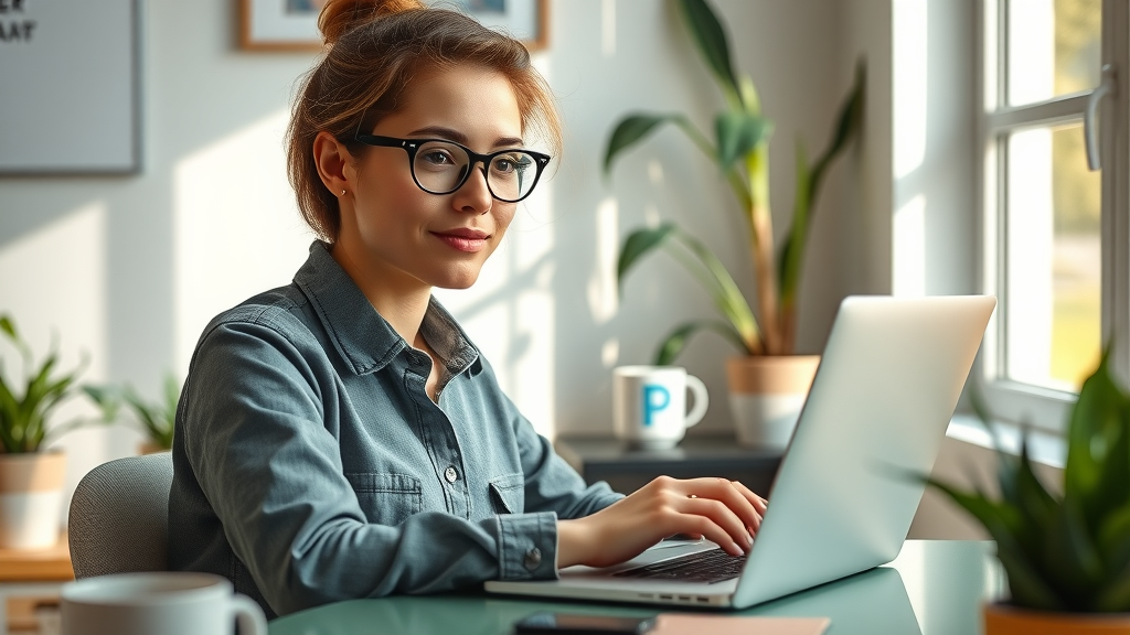 inspirational small business owner typing a blog post for driving traffic through small business blogs